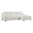 Lexicon Zayden 2-Piece Plywood and Fabric Sectional with Right Chaise in Ivory