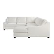 Lexicon Zayden 4-Piece Plywood and Fabric Sectional with Right Chaise in Ivory