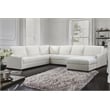 Lexicon Zayden 4-Piece Plywood and Fabric Sectional with Right Chaise in Ivory