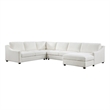 Lexicon Zayden 4-Piece Plywood and Fabric Sectional with Right Chaise in Ivory