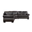 Lexicon Wareham 3-Piece Traditional Plywood and Leather Sectional in Brown