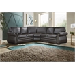 Lexicon Wareham 3-Piece Traditional Plywood and Leather Sectional in Brown