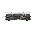 Lexicon Wareham 3-Piece Traditional Plywood and Leather Sectional in Brown