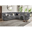 Lexicon Muirfield 3-Piece Plywood and Fabric Reclining Sectional in Gray