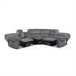 Lexicon Muirfield 3-Piece Plywood and Fabric Reclining Sectional in Gray