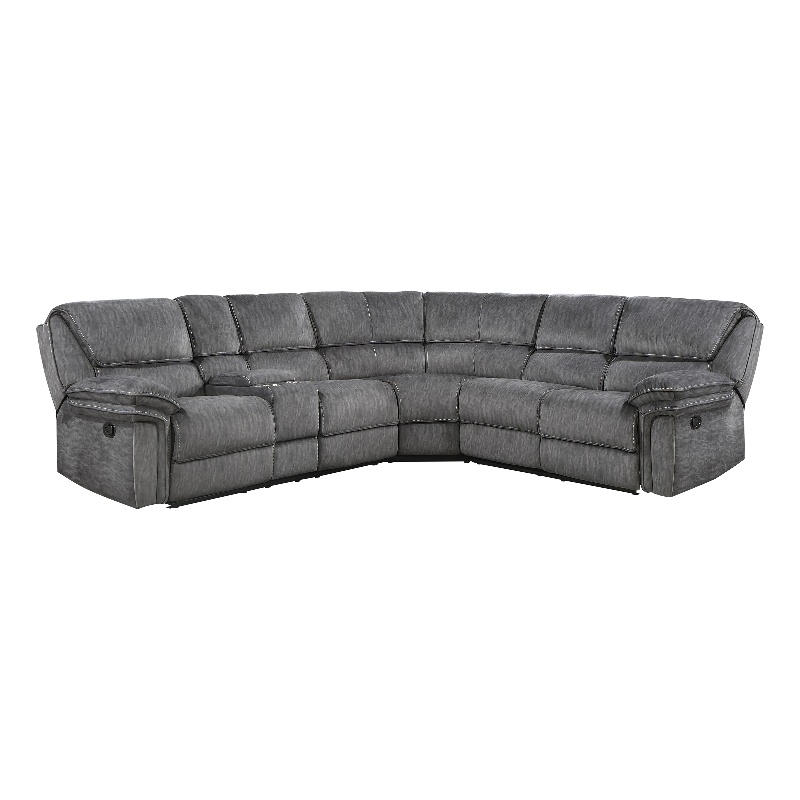 Lexicon Muirfield 3-Piece Plywood and Fabric Reclining Sectional in Gray