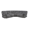 Lexicon Muirfield 3-Piece Plywood and Fabric Reclining Sectional in Gray