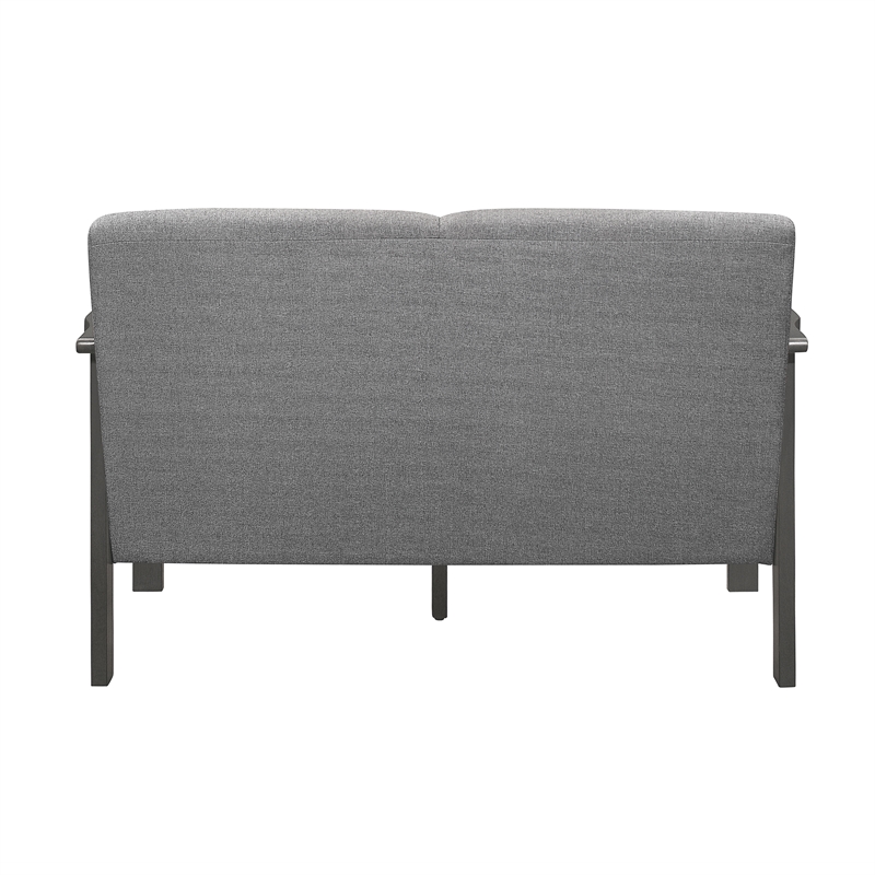 Lexicon Lewiston Textured Fabric 2-Piece Upholstered Sofa Set in Gray