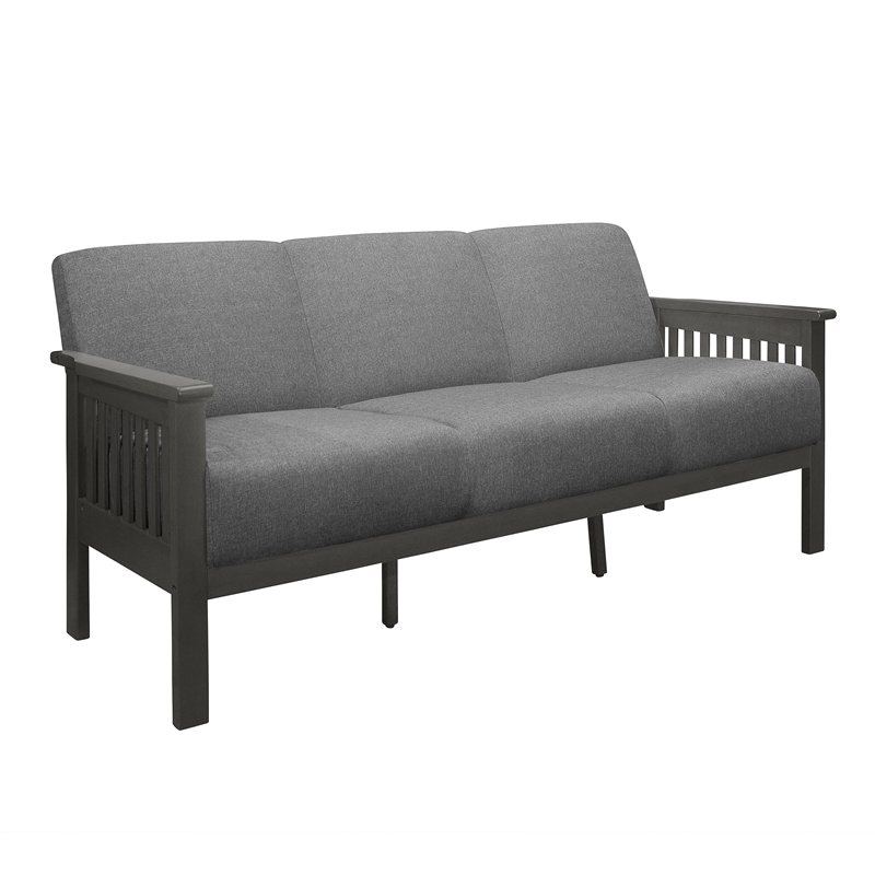 Lexicon Lewiston Textured Fabric 2-Piece Upholstered Sofa Set in Gray