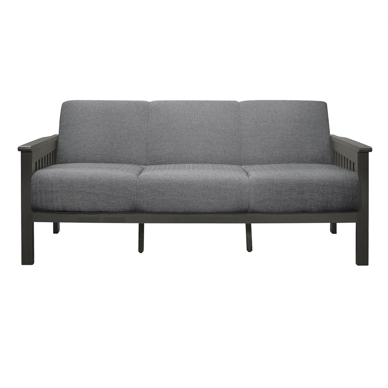 Lexicon Lewiston Textured Fabric 2-Piece Upholstered Sofa Set in Gray