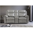 Lexicon Aram Faux Leather 2-Piece Upholstered Manual Reclining Sofa Set in Gray