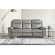 Lexicon Aram Faux Leather 2-Piece Upholstered Manual Reclining Sofa Set in Gray