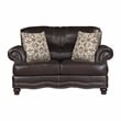 Lexicon Milford Faux Leather 2-Piece Upholstered Sofa Set in Brown