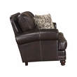 Lexicon Milford Faux Leather 2-Piece Upholstered Sofa Set in Brown