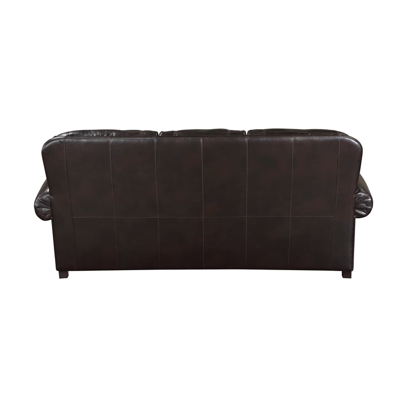 Lexicon Milford Faux Leather 2-Piece Upholstered Sofa Set in Brown