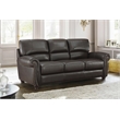 Lexicon Foxborough Leather 2-Piece Upholstered Sofa Set in Dark Brown