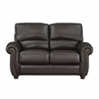 Lexicon Foxborough Leather 2-Piece Upholstered Sofa Set in Dark Brown