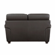 Lexicon Foxborough Leather 2-Piece Upholstered Sofa Set in Dark Brown