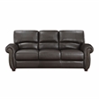 Lexicon Foxborough Leather 2-Piece Upholstered Sofa Set in Dark Brown