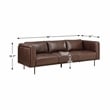 Lexicon Soren Leather 2-Piece Upholstered Sofa Set in Brown