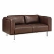 Lexicon Soren Leather 2-Piece Upholstered Sofa Set in Brown
