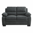 Lexicon Holleman Textured Fabric 2-Piece Upholstered Sofa Set in Dark Gray