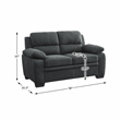 Lexicon Holleman Textured Fabric 2-Piece Upholstered Sofa Set in Dark Gray