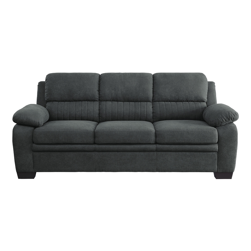 Lexicon Holleman Textured Fabric 2-Piece Upholstered Sofa Set in Dark Gray