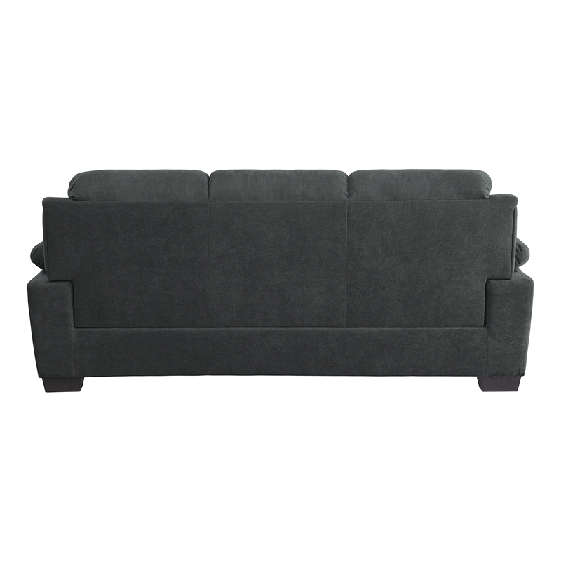 Lexicon Holleman Textured Fabric 2-Piece Upholstered Sofa Set in Dark Gray