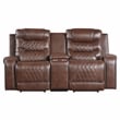 Lexicon Putnam 2-Piece Upholstered Power Reclining Sofa Set in Brown