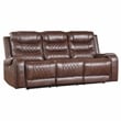 Lexicon Putnam 2-Piece Upholstered Power Reclining Sofa Set in Brown