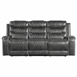 Lexicon Putnam 2-Piece Upholstered Power Reclining Sofa Set in Gray