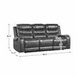 Lexicon Putnam 2-Piece Upholstered Manual Reclining Sofa Set in Gray