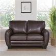 Lexicon Rubin Faux leather 2-Piece Upholstered Sofa Set in Dark Brown