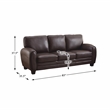 Lexicon Rubin Faux leather 2-Piece Upholstered Sofa Set in Dark Brown