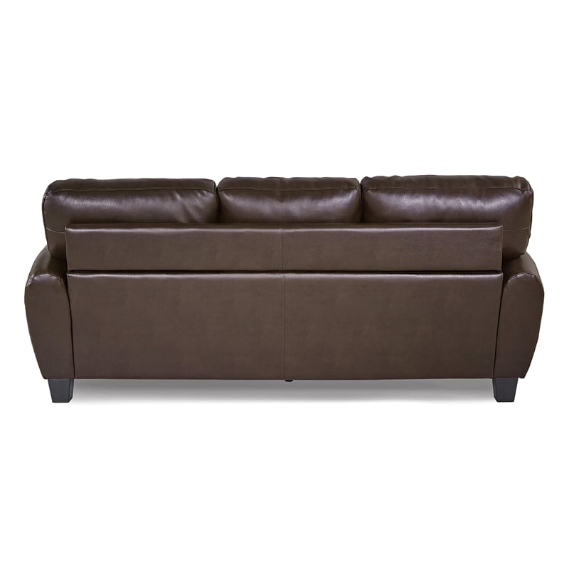 Lexicon Rubin Faux leather 2-Piece Upholstered Sofa Set in Dark Brown