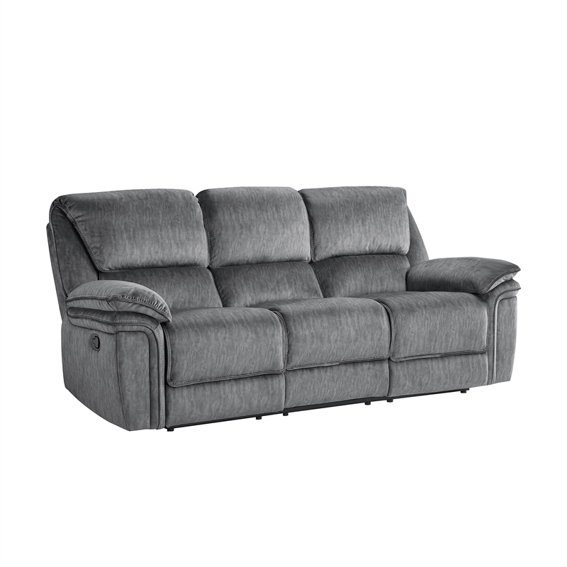 Lexicon Muirfield Microfiber 2-Piece Manual Reclining Sofa Set in Gray