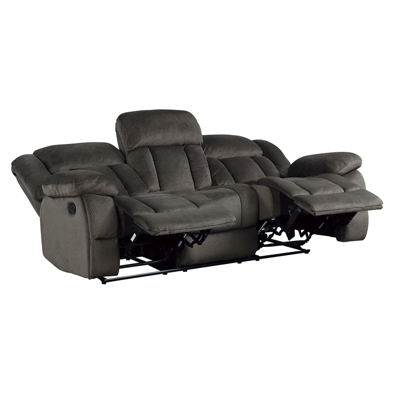 Lexicon Laurelton Microfiber 2-Piece Manual Reclining Sofa Set in Chocolate