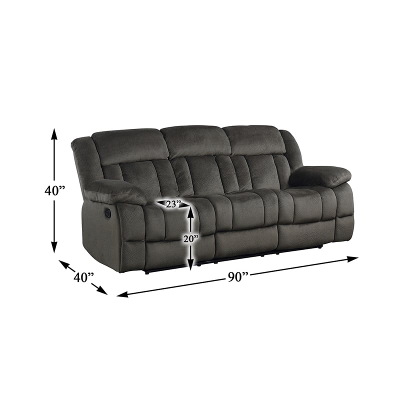 Lexicon Laurelton Microfiber 2-Piece Manual Reclining Sofa Set in Chocolate
