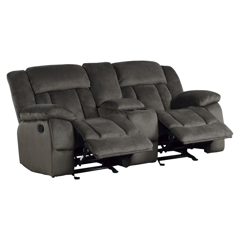 Lexicon Laurelton Microfiber 2-Piece Manual Reclining Sofa Set in Chocolate
