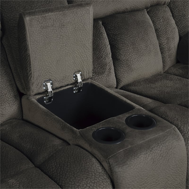 Lexicon Laurelton Microfiber 2-Piece Manual Reclining Sofa Set in Chocolate