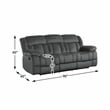Lexicon Laurelton Microfiber 2-Piece Manual Reclining Sofa Set in Charcoal