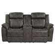 Lexicon Centeroak Microfiber 2-Piece Manual Reclining Sofa Set in Gray