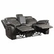 Lexicon Centeroak Microfiber 2-Piece Manual Reclining Sofa Set in Gray