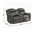 Lexicon Centeroak Microfiber 2-Piece Manual Reclining Sofa Set in Gray