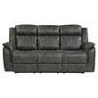 Lexicon Centeroak Microfiber 2-Piece Manual Reclining Sofa Set in Gray
