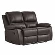Lexicon Dawson Faux leather 2-Piece Manual Reclining Sofa Set in Brown