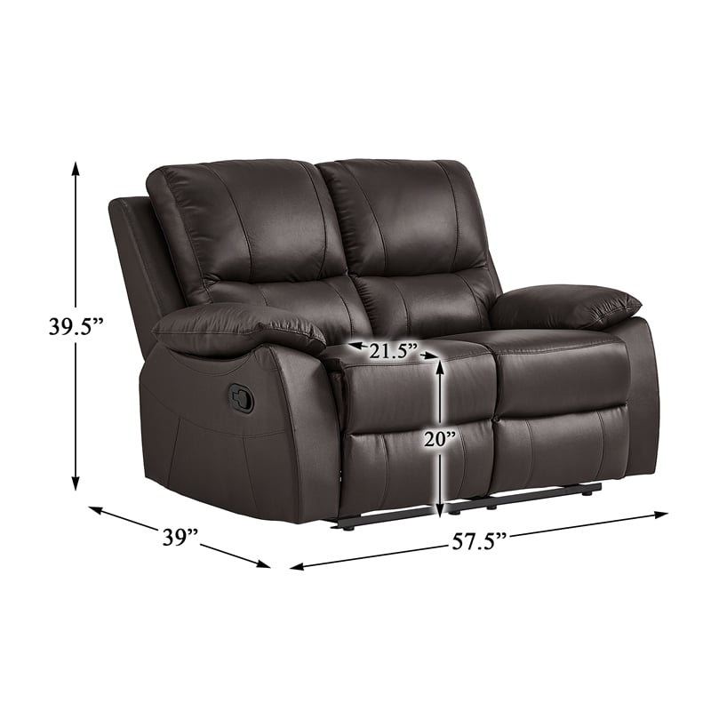Lexicon Dawson Faux leather 2-Piece Manual Reclining Sofa Set in Brown