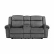 Lexicon Brennen Microfiber 2-Piece Manual Reclining Sofa Set in Charcoal