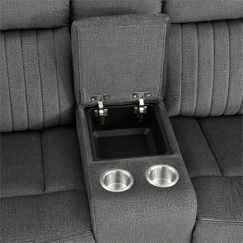 Lexicon Brennen Microfiber 2-Piece Manual Reclining Sofa Set in Charcoal
